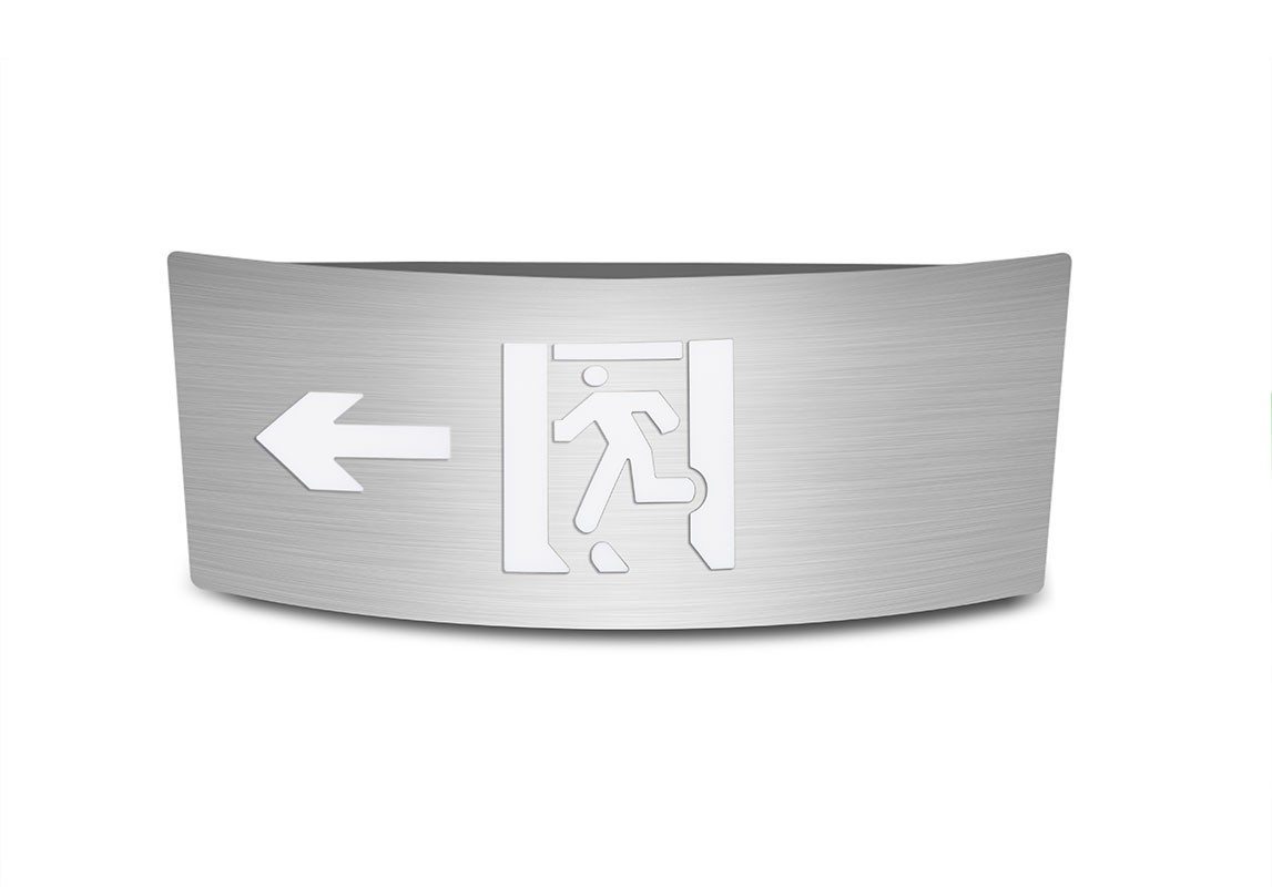 軌道交通-弧形款-單面左向應急標志燈  |  ZS-BLJC-1REⅡ1W-J869  |  嵌入